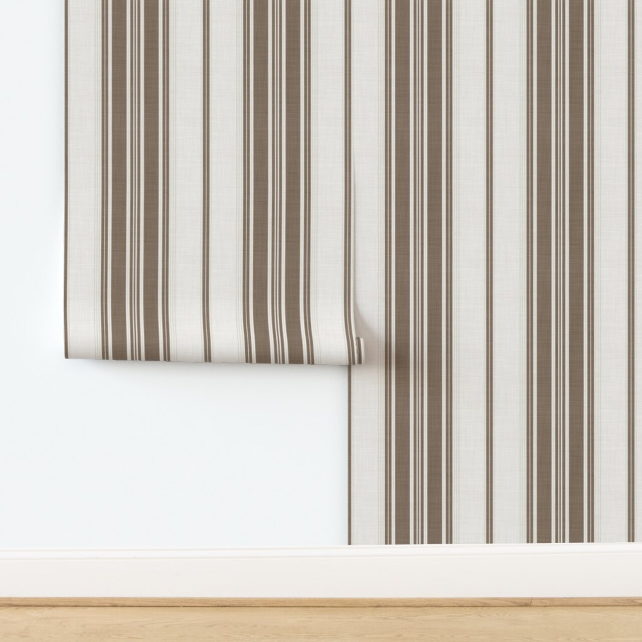 Neutral Traditional Classic Stripe Simple Custom Removable Wallpaper by Spoonflower Peel & Stick Wallpaper 2FT Wide